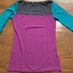 French Connection colorblock 3/4 length sleeve top